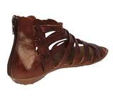 Womens Authentic Huaraches Real Leather Sandals Zipper Cognac - #201