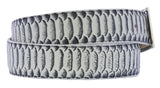 Natural Western Cowboy Belt Snake Print Leather - Silver Buckle