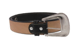 Black Ranger Star Western Cowboy Belt Leather - Removable Buckle