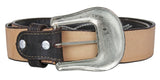 Brown #235 Western Belt Embroidered Leather - Removable Buckle