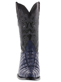 Mens Blue Alligator Tail Print Leather Cowboy Boots - J Toe