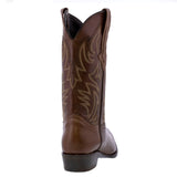 Mens Brown Cowboy Boots Western Wear Solid Leather J Toe