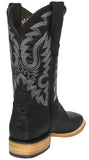 Mens Black Western Boots Sea Turtle Print Leather - Square Toe