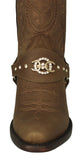 Womens Jane Light Brown Western Boots Leather Removable Strap - Snip Toe