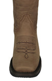 Womens Cassidy Light Brown Western Boots Leather Rubber Sole - Square Toe