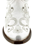 Womens "I Do' White Wedding Boots Leather - Snip Toe
