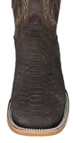 Mens #BRZ Brown Cowboy Boots Snake Print - Square Toe