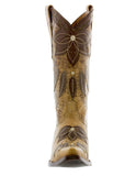 Womens Summer Sand & Red Leather Cowboy Boots - Snip Toe