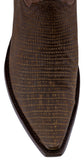 Mens #175 Cognac Cowboy Boots Teju Lizard Print - Snip Toe