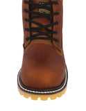 Mens Tan Work Boots Leather Slip Resistant Soft Toe - #600TR2
