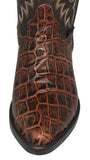Mens #125 Chedron Cowboy Boots Crocodile Big Belly Print - J Toe