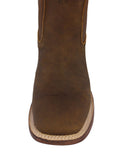 Womens #505 Brown Chelsea Cowboy Boots Leather - Square Toe