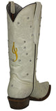 Womens 'I Do' Off White Wedding Boots Leather - Snip Toe