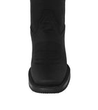Womens Cassidy Black Western Boots Leather Rubber Sole - Square Toe