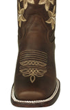 Womens Annie Brown Western Boots Leather - Square Toe