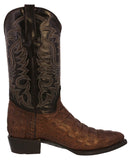 Mens Brown Alligator Back Print Leather Cowboy Boots J Toe