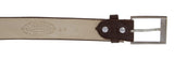 Brown Western Cowboy Belt Solid Grain Leather - Silver Buckle