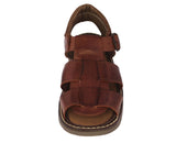 Men's Brown Genuine Ankle Strap Slip On Leather Mexican Huaraches Sandals 286
