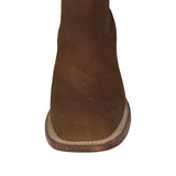 Mens Frances Brown Chelsea Leather Boots - Square Toe