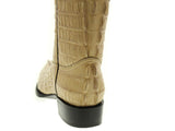 Mens Sand Full Crocodile Tail Print Cowboy Boots - J Toe