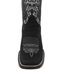 Womens Dallas Black Western Boots Leather - Square Toe