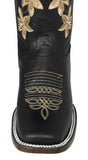 Womens Annie Black Western Boots Leather - Square Toe