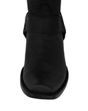 Mens Rider Black Western Boots Leather Harness - Square Toe