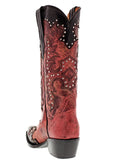 Womens Katy Baby Red Cowboy Boots Leather - Snip Toe