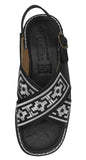 Mens #P005 Black Authentic Mexican Huaraches Embroidered - Open Toe