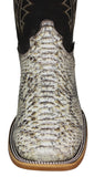 Mens #182N Honey Brown Cowboy Boots Snake Print - Square Toe