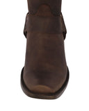 Mens Rider Brown Western Boots Leather Harness - Square Toe