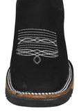 Mens #5050 Black Chelsea Boots Nubuck Leather - Square Toe