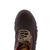 Mens ST10 Dark Brown Leather Work Boots Slip Resistant Steel Toe