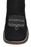 Mens Black Chelsea Boots Nubuck Leather - Square Toe