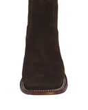 Womens #510 Dark Brown Chelsea Cowboy Boots Leather - Square Toe