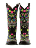 Womens Catrina Black Cowboy Boots Leather - Square Toe