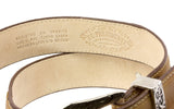 Honey Brown Western Cowboy Leather Belt Navajo Concho - Silver Buckle