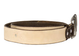 Brown Western Cowboy Leather Belt Ranger Concho - Silver Buckle