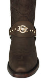 Womens Jane Brown Western Boots Leather Removable Strap - Snip Toe