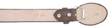 Light Brown Western Cowboy Belt Ostrich Quill Print Leather - Rodeo Buckle