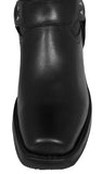 Mens Cooper Black Cowboy Boots Leather Harness - Square Toe