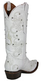 Womens "I Do' White Wedding Boots Leather - Snip Toe