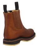 Mens Tan Leather Work Boots Soft Toe Shock Absorbing - #023SA