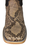 Mens #183N Brown Cowboy Boots Mamba Print - Square Toe