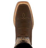 Womens Jesse Brown Western Cowboy Boots Leather Bota - Square Toe