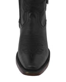 Womens Dixie Black Western Ankle Boots Leather - Snip Toe