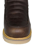 Mens 300W Brown Work Boots Leather Zipper - Soft Toe