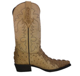 Mens #150 Sand Crocodile & Ostrich Print Leather Cowboy Boots - J Toe