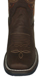 Mens #305 Brown Western Boots Leather Rubber Soles - Square Toe