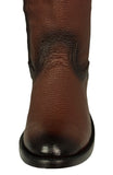 Mens Dean Brown Western Boots Leather Zipper - Roper Toe